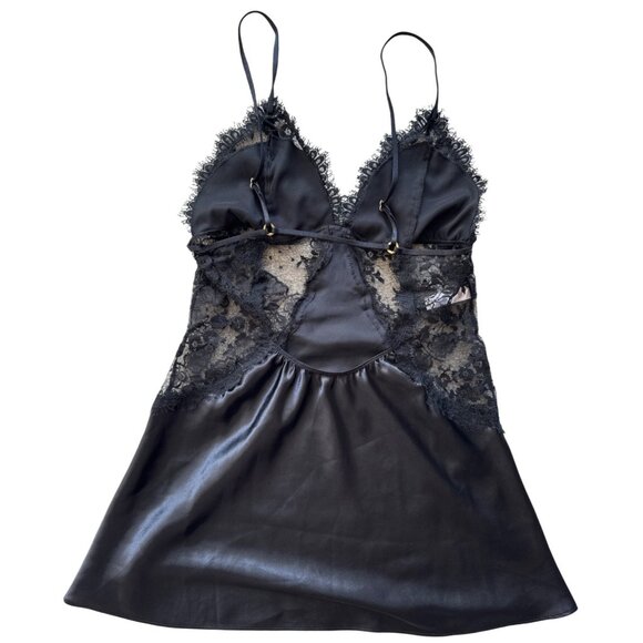 Victorias Secret Very Sexy Black Lace & Satin Chemise size S - Picture 2 of 7